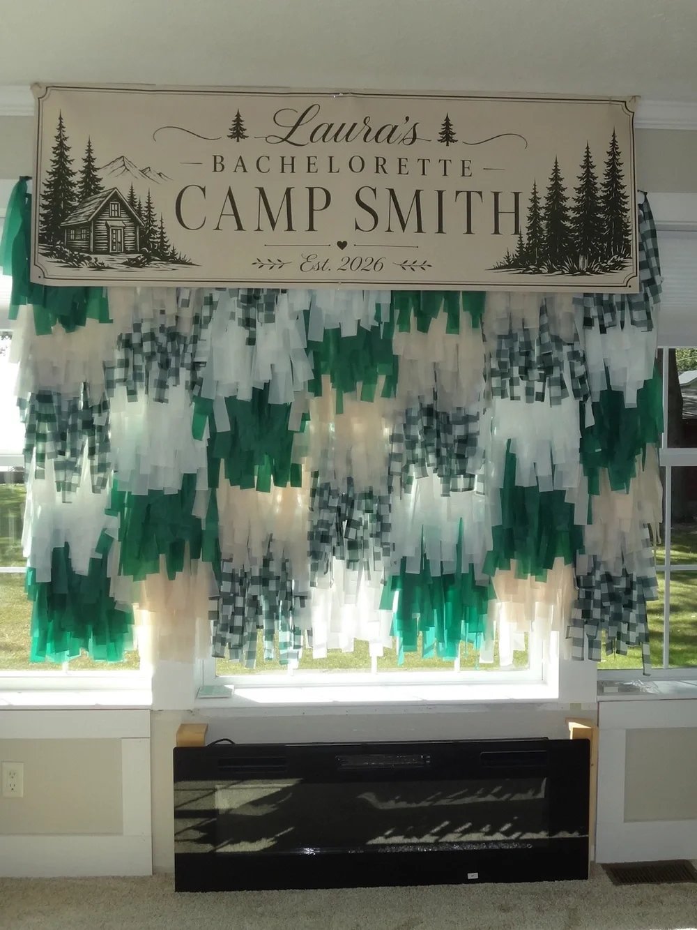 Bridal Party Accessory - homemade fringe wall backdrop!
